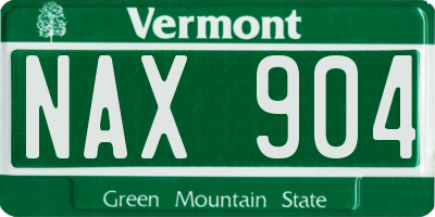 VT license plate NAX904
