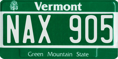 VT license plate NAX905