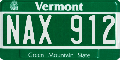 VT license plate NAX912