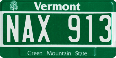 VT license plate NAX913