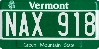 VT license plate NAX918
