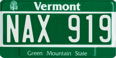 VT license plate NAX919