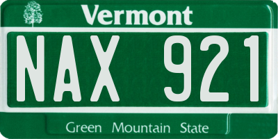 VT license plate NAX921