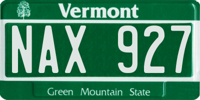 VT license plate NAX927