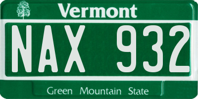 VT license plate NAX932