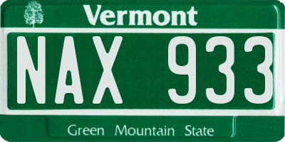VT license plate NAX933