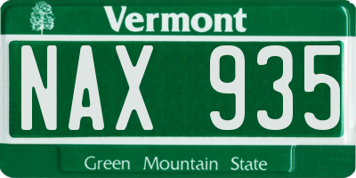 VT license plate NAX935
