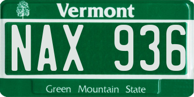VT license plate NAX936