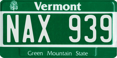 VT license plate NAX939
