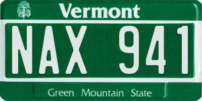 VT license plate NAX941