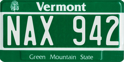 VT license plate NAX942