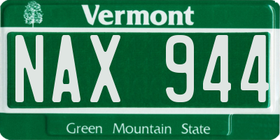 VT license plate NAX944