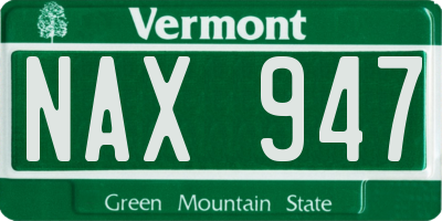 VT license plate NAX947