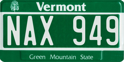 VT license plate NAX949