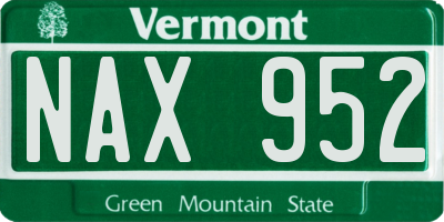VT license plate NAX952