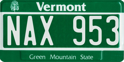 VT license plate NAX953