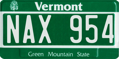 VT license plate NAX954