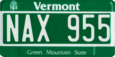 VT license plate NAX955