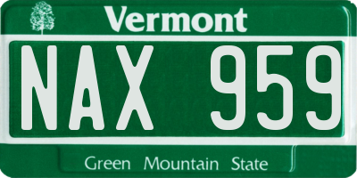 VT license plate NAX959