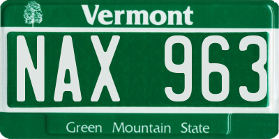 VT license plate NAX963