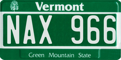 VT license plate NAX966