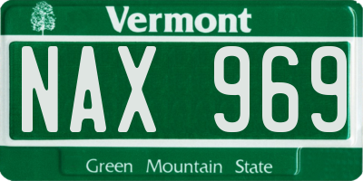 VT license plate NAX969