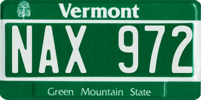 VT license plate NAX972