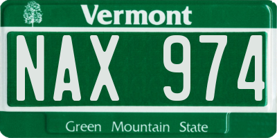 VT license plate NAX974