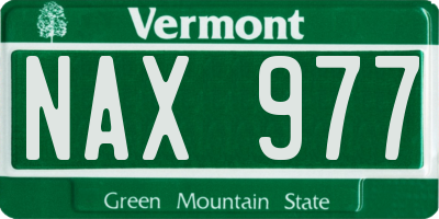 VT license plate NAX977