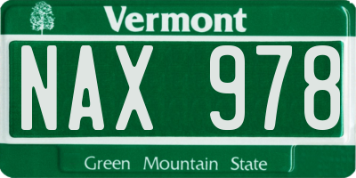 VT license plate NAX978