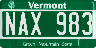 VT license plate NAX983