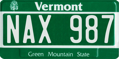 VT license plate NAX987