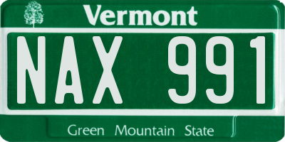 VT license plate NAX991