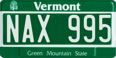 VT license plate NAX995