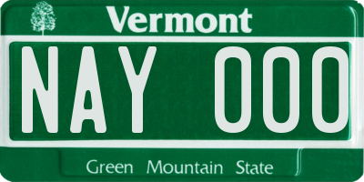 VT license plate NAY000