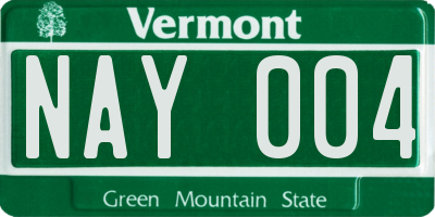 VT license plate NAY004