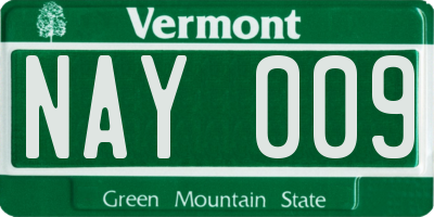 VT license plate NAY009