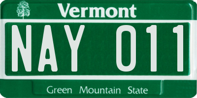 VT license plate NAY011