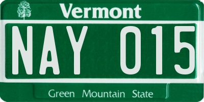 VT license plate NAY015