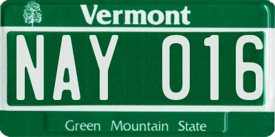 VT license plate NAY016