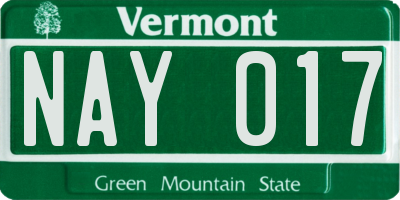 VT license plate NAY017