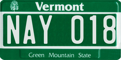 VT license plate NAY018