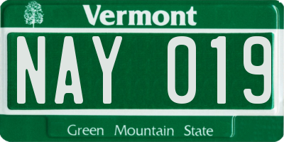 VT license plate NAY019