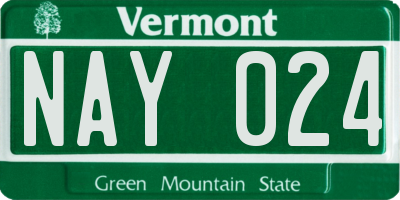VT license plate NAY024
