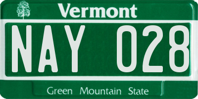 VT license plate NAY028