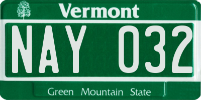 VT license plate NAY032