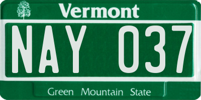 VT license plate NAY037