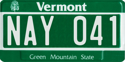 VT license plate NAY041