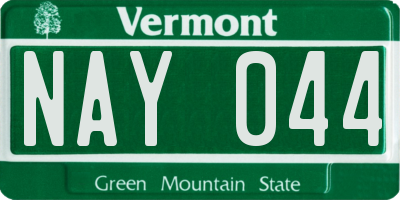 VT license plate NAY044