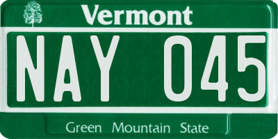 VT license plate NAY045